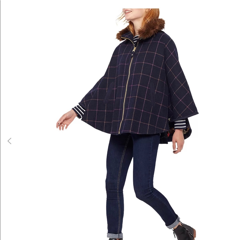 Joules Tweed Cape Navy check